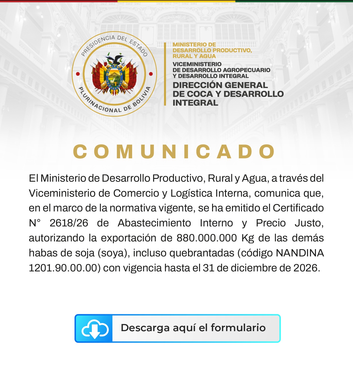 Comunicado Soya Grano